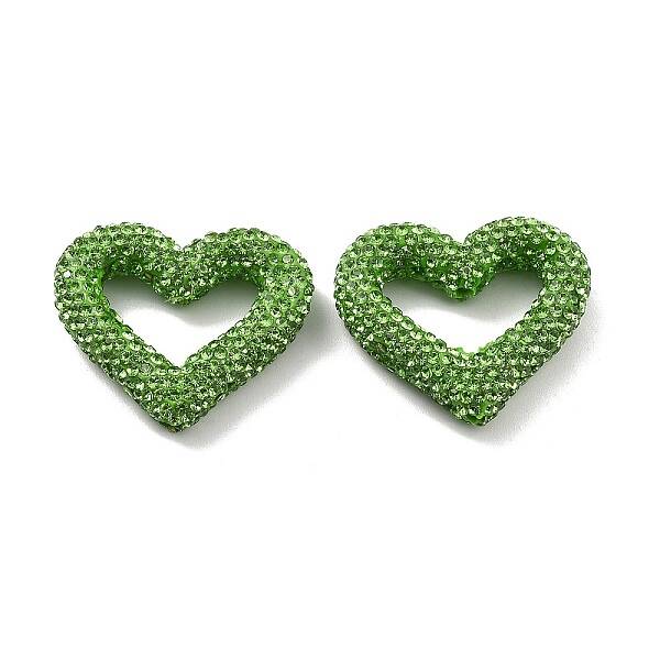 Heart Shape Polymer Clay Rhinestone Beads