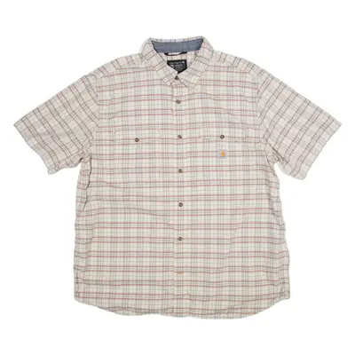 CARHARTT Relaxed Fit Mens Shirt Beige Check 2XL