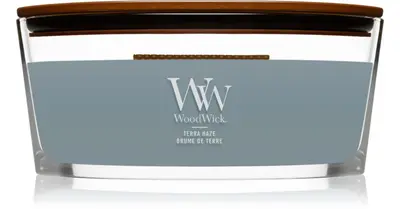 Woodwick Terra Haze Scented Candle with Wooden Wick (Hearthwick) 453g