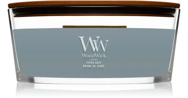Woodwick Terra Haze Scented Candle with Wooden Wick (Hearthwick) 453g