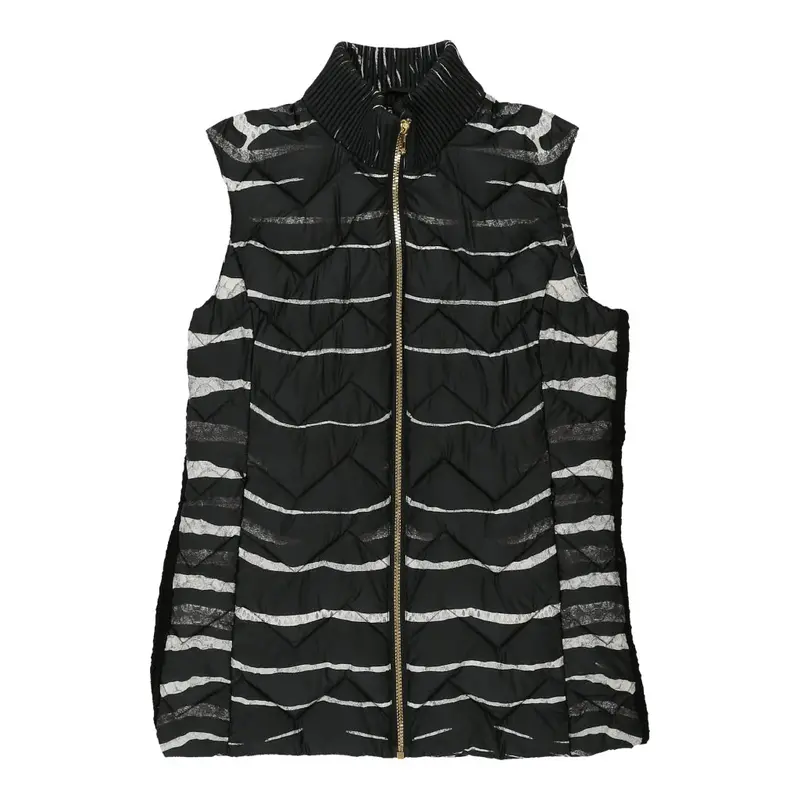 Just Cavalli Striped Gilet - Medium Black Polyester | Size: medium