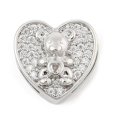 Brass Micro Pave Cubic Zirconia Slide Charms