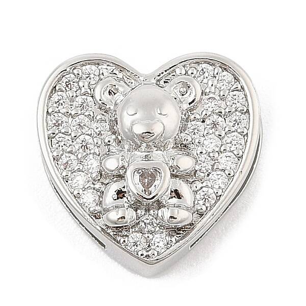 Brass Micro Pave Cubic Zirconia Slide Charms