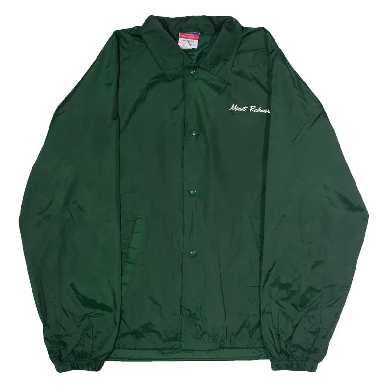 CHAMPION Mount Rushmore Mens Coach Jacket Green Nylon USA S