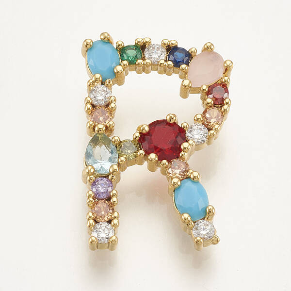 Brass Micro Pave Cubic Zirconia Pendants