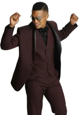 Tux-SH Burgundy/Blk -  Tuxedo Wholesale  Distributors