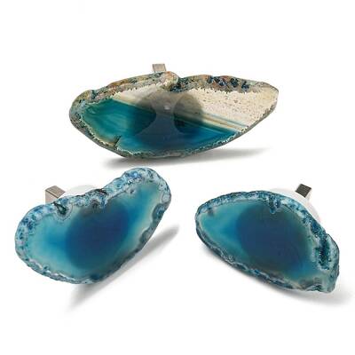 Dyed & Heatsd Natural Agate Slice USB Night Light Decoration