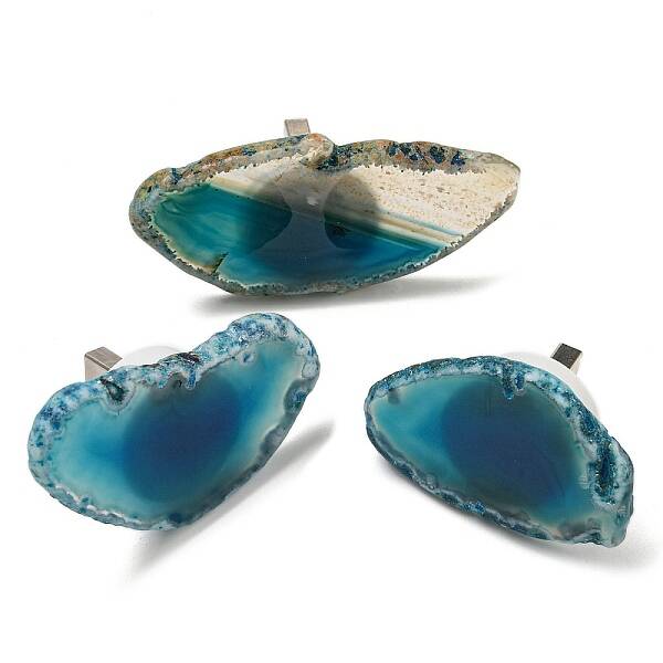 Dyed & Heatsd Natural Agate Slice USB Night Light Decoration