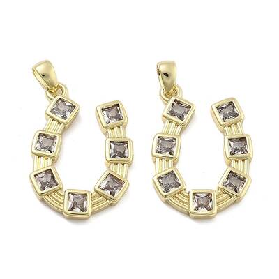 Brass Micro Pave Cubic Zirconia Pendants