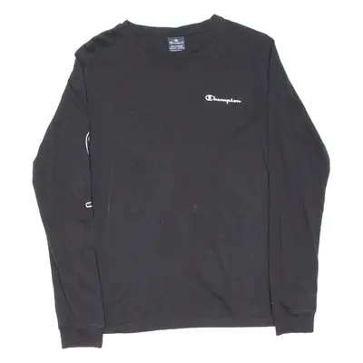 CHAMPION Boys T-Shirt Black Long Sleeve 2XL
