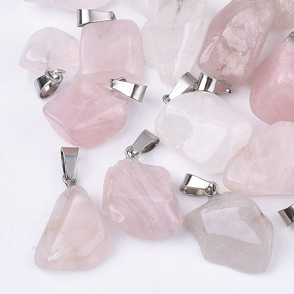 Natural Rose Quartz Pendants