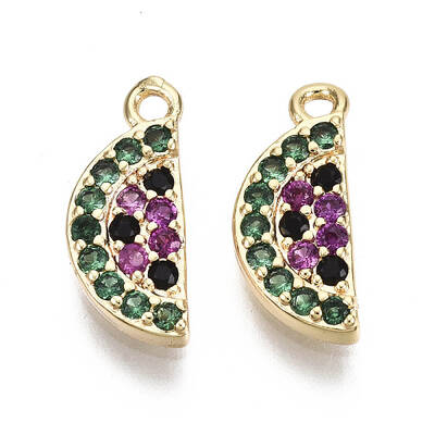 Brass Micro Cubic Zirconia Charms