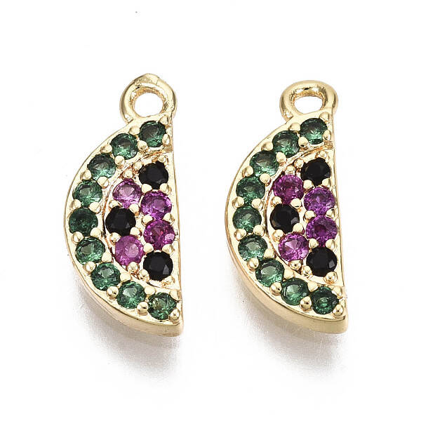 Brass Micro Cubic Zirconia Charms