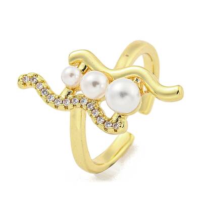 Brass Micro Pave Cubic Zirconia Cuff Rings