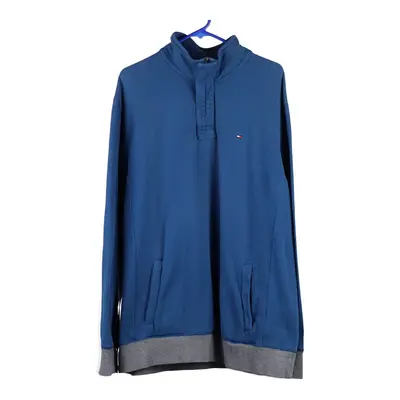 Tommy Hilfiger 1/4 Zip - XL Blue Cotton Blend