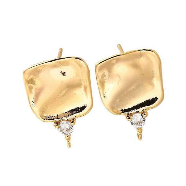 Brass Micro Pave Cubic Zirconia Stud Earring Findings