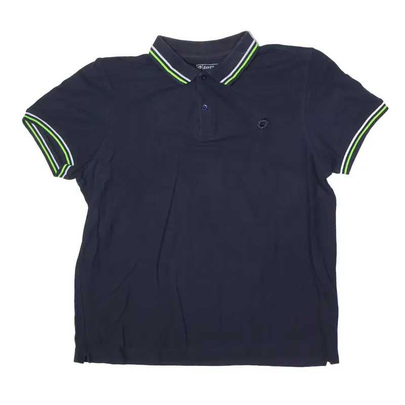 LOTTO Polo Shirt Blue Short Sleeve Mens L