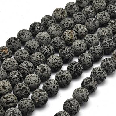 Unwaxed Natural Lava Rock Bead Strands