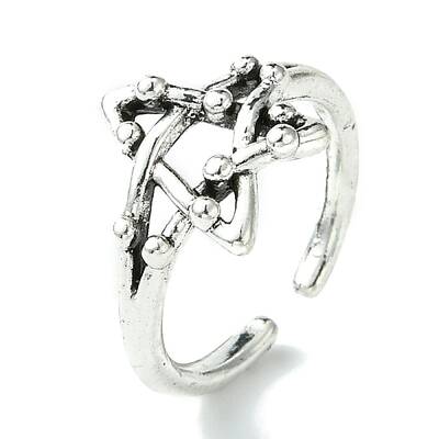 Star Alloy Open Cuff Rings