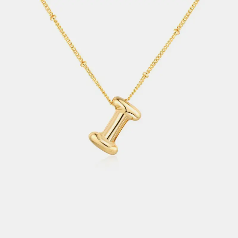 18K Gold Letter Pendant Necklace