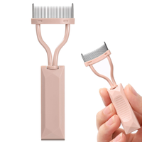 Eyelash Comb Separator, Arc Designed Lash Definer Comb Makeup Mascara Comb Applicator With Cover, Eye Cosmetic Brush Tool las...
