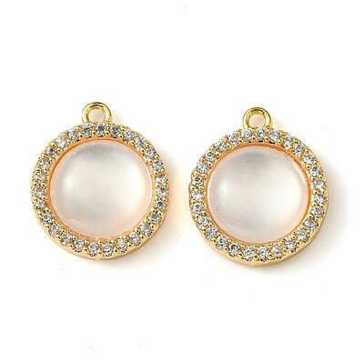 Brass Micro Pave Clear Cubic Zirconia Pendants