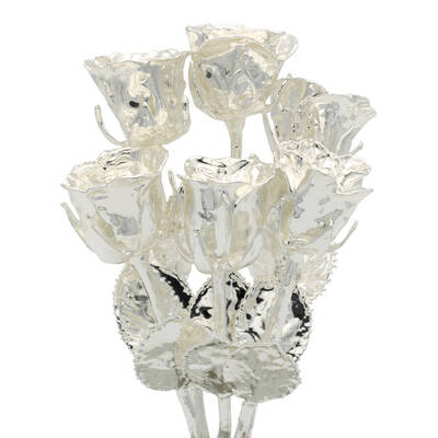 Silver Dipped Roses: Half Dozen 8 Rose Bouquet