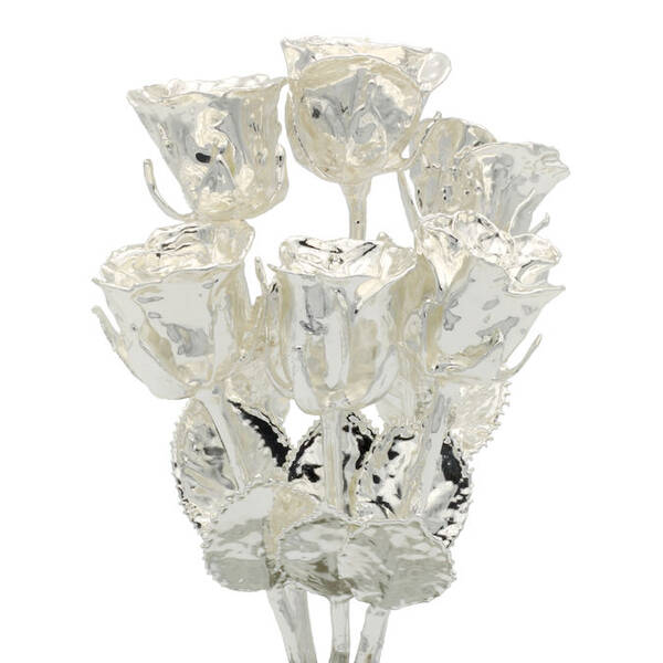 Silver Dipped Roses: Half Dozen 8 Rose Bouquet
