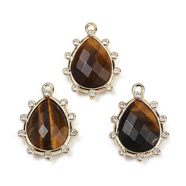 Natural Tiger Eye Faceted Pendants