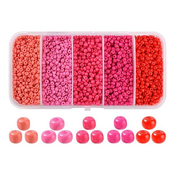 1900Pcs 5 Colors Baking Paint Glass Seed Beads