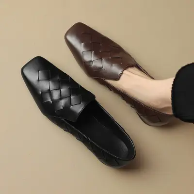 CHIKO Ivy Square Toe Block Heels Loafers Shoes