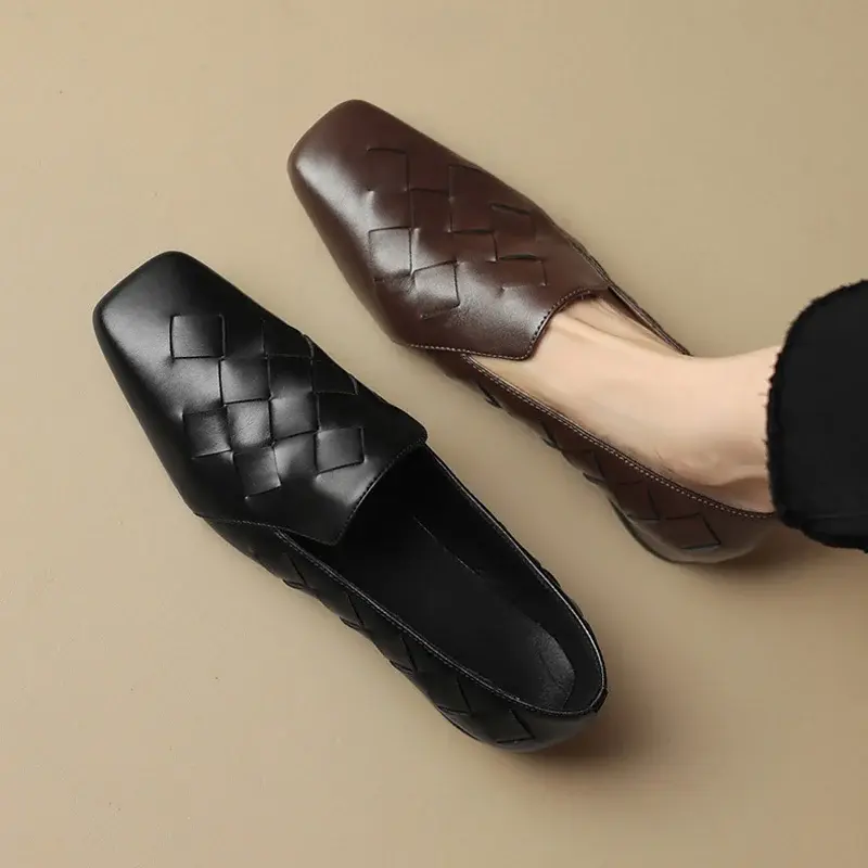 CHIKO Ivy Square Toe Block Heels Loafers Shoes