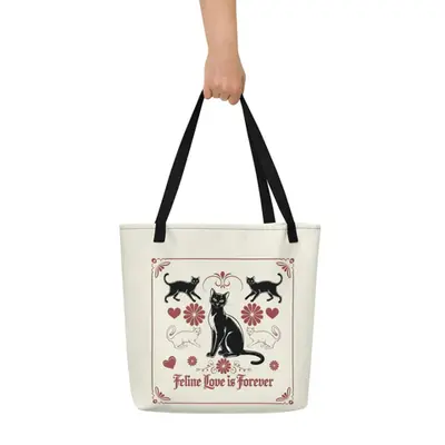 Forever Feline - Vintage Cat Lover Tote Bag