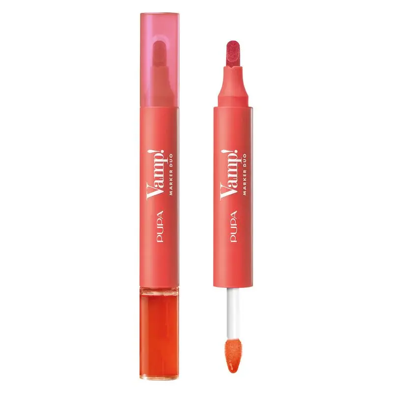 Pupa Vamp! Marker Duo - Lip Marker and Lip Gloss 007 - Red Potion 4 ml
