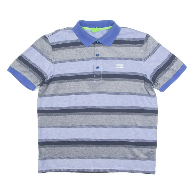 HUGO BOSS Modern Fit Mens Polo Shirt Blue Striped L