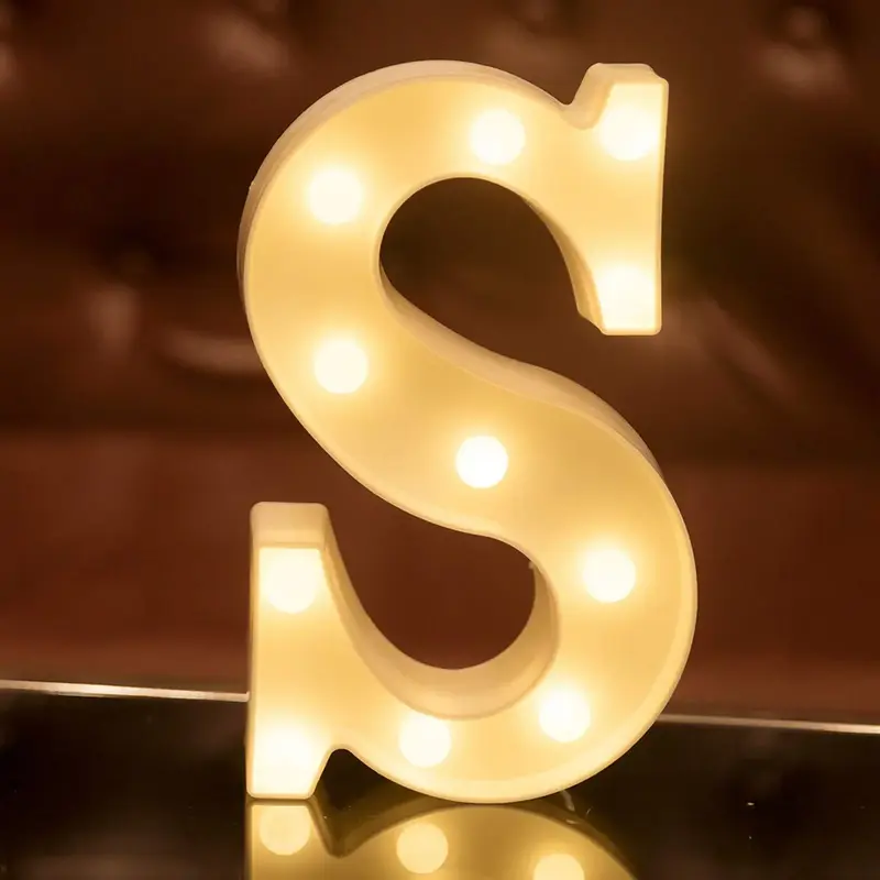 Battery Required LED Letter Light (Without Battery), 1 Count Letter Design Decorative Light, Decorative Light For Home Party ...
