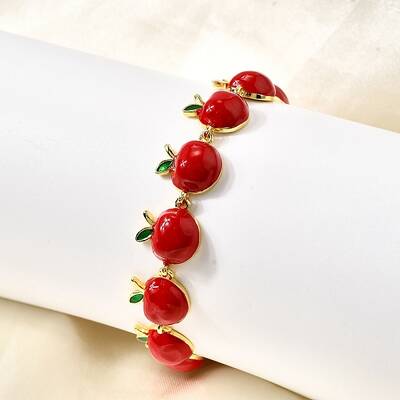 Brass Enamel Link Bracelets