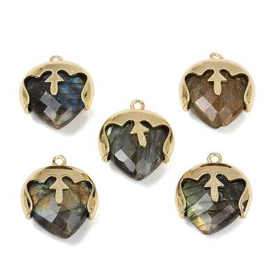 Natural Labradorite Faceted Pendants