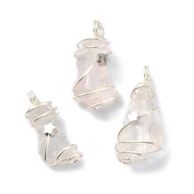 Natural Rose Quartz Pendants