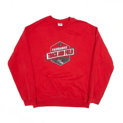 GILDAN Fairbanks Track and Field Sweatshirt Red Mens M