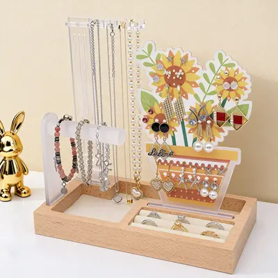 Radiant Sun Themed Jewelry Organizer Stand Display – Bright Vanity