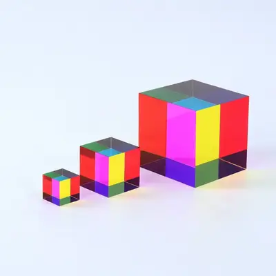 The Original CMY Cube - Cyan, Magenta & Yellow Optical Color Cube - Teaches Subtractive Color Mixing - Educational STEAM & Se...