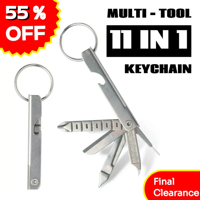 【Gift for Man】MOKUA Gear Keychain15-in-1 EDC Multi Tool with Box Opener, SIM Card Ejector, Nail Cleaner, Screwdriver, Can...