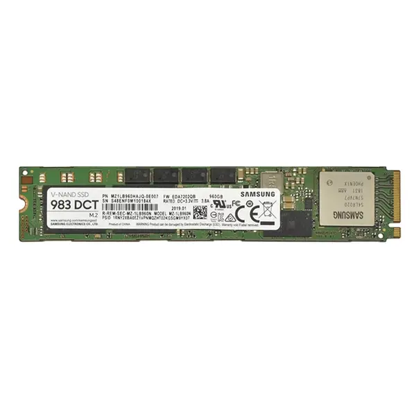 MZ-1LB960N Samsung Enterprise 983 DCT Series 960GB Triple-Level Cell PCI-Express 3.0 x4 NVMe Mixed-Use M.2 22110 Solid State ...