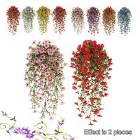 Artificial Potted Plant, 2 Counts Faux Flower Hanging Basket, Decorative Flowers for Home Garden Party Wedding Balcony, Desig...