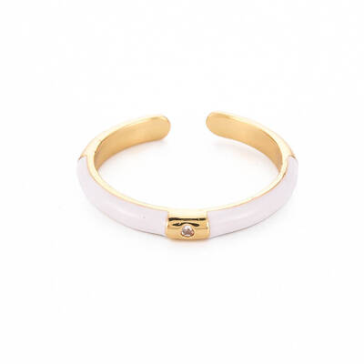 Brass Enamel Cuff Rings