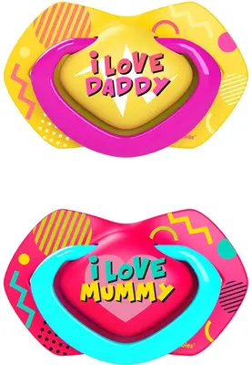 Canpol babies Neon Love A 0-6m pink pacifier 2 pcs