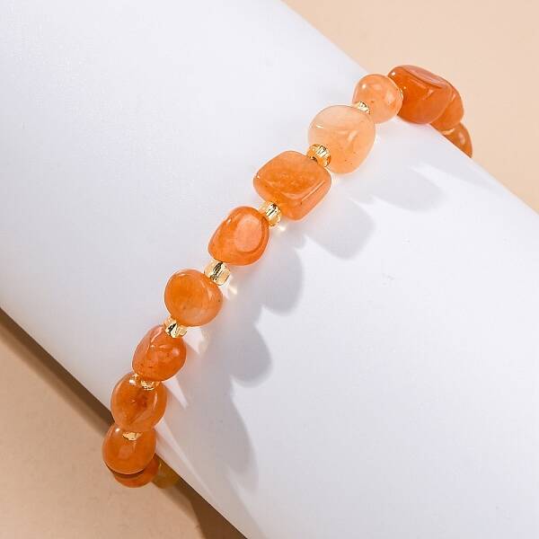 Natural Red Aventurine Beaded Bracelets for Women