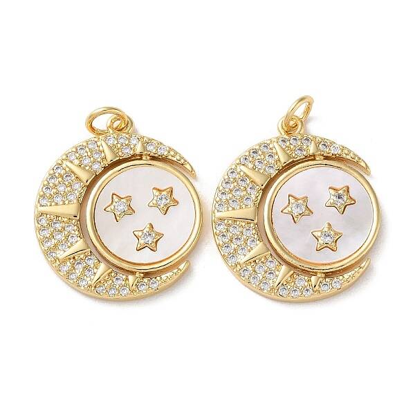 Brass Micro Pave Clear Cubic Zirconia Pendants