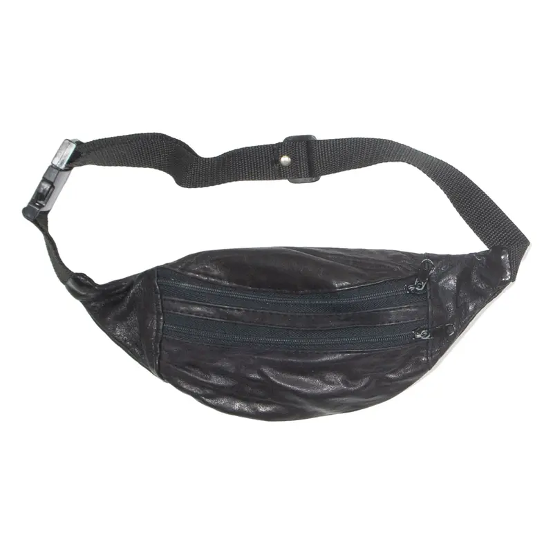 Mens Bum Bag Black Leather